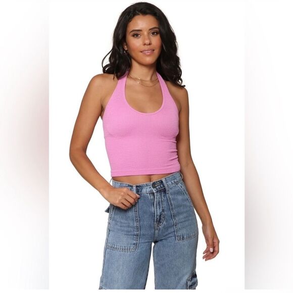 NWT Suzette Seamless Smocking Halter in pink One size - Picture 1 of 6